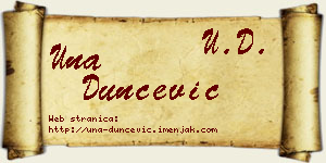 Una Dunčević vizit kartica